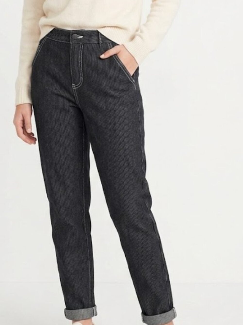 Eleven Pants, NWT Carpenter Slacks Black Striped Size 4